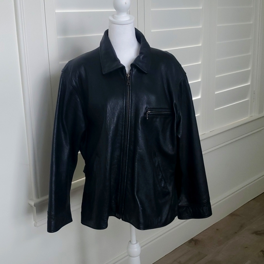 Leather jacket.